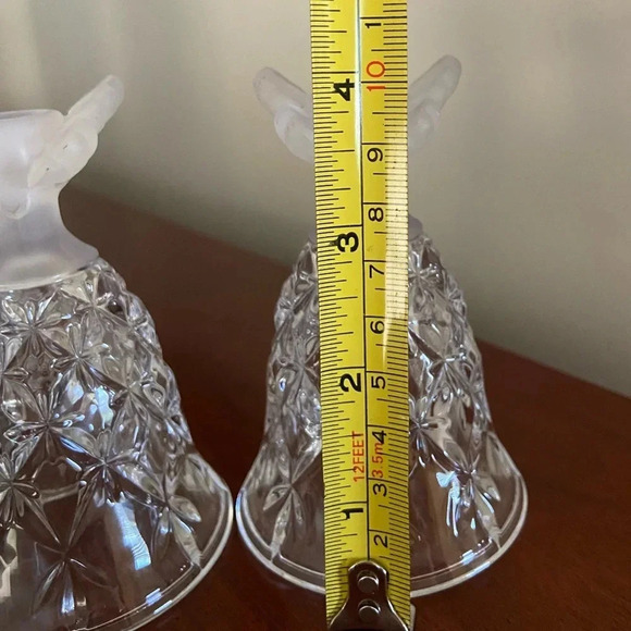 Pair of Crystal Butterfly Hofbauer Germany Frosted 5” Mini Candle Holders - Picture 7 of 9